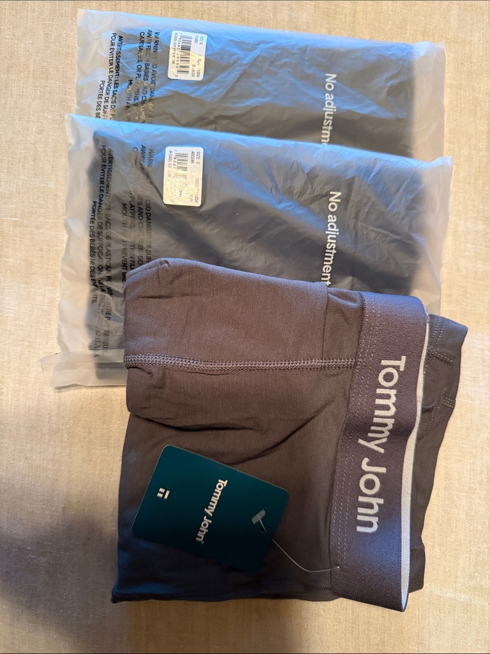 3 pair Tommy John Men's Boxer Briefs NWT Small in navy/black/iron grey